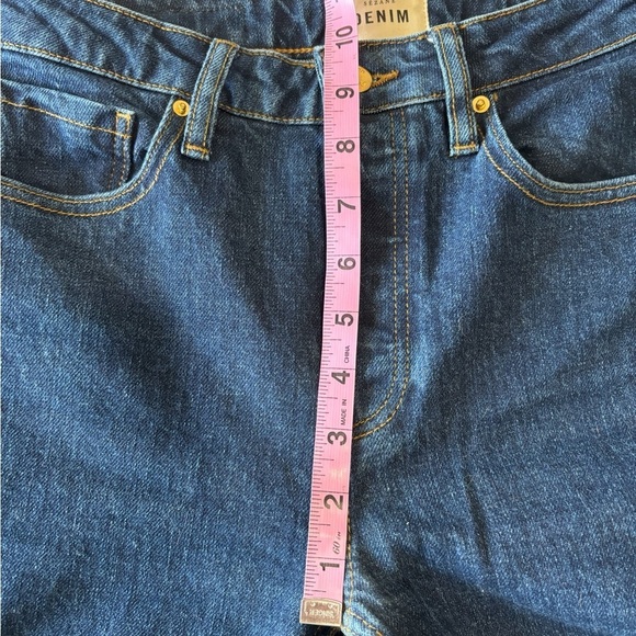 Sezane Brut Sexy Women’s Jeans 25 Tapered Straight Mid Rise Dark Blue Wash EUC - Picture 10 of 10